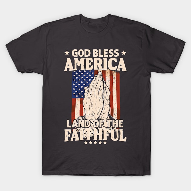God Bless America Jesus American Flag Patriot Christian T-Shirt by Toeffishirts